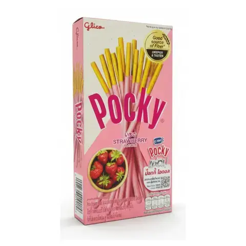 Biscuits Stick Glico Pocky Strawberry Flv. 43 gm (b1g1)