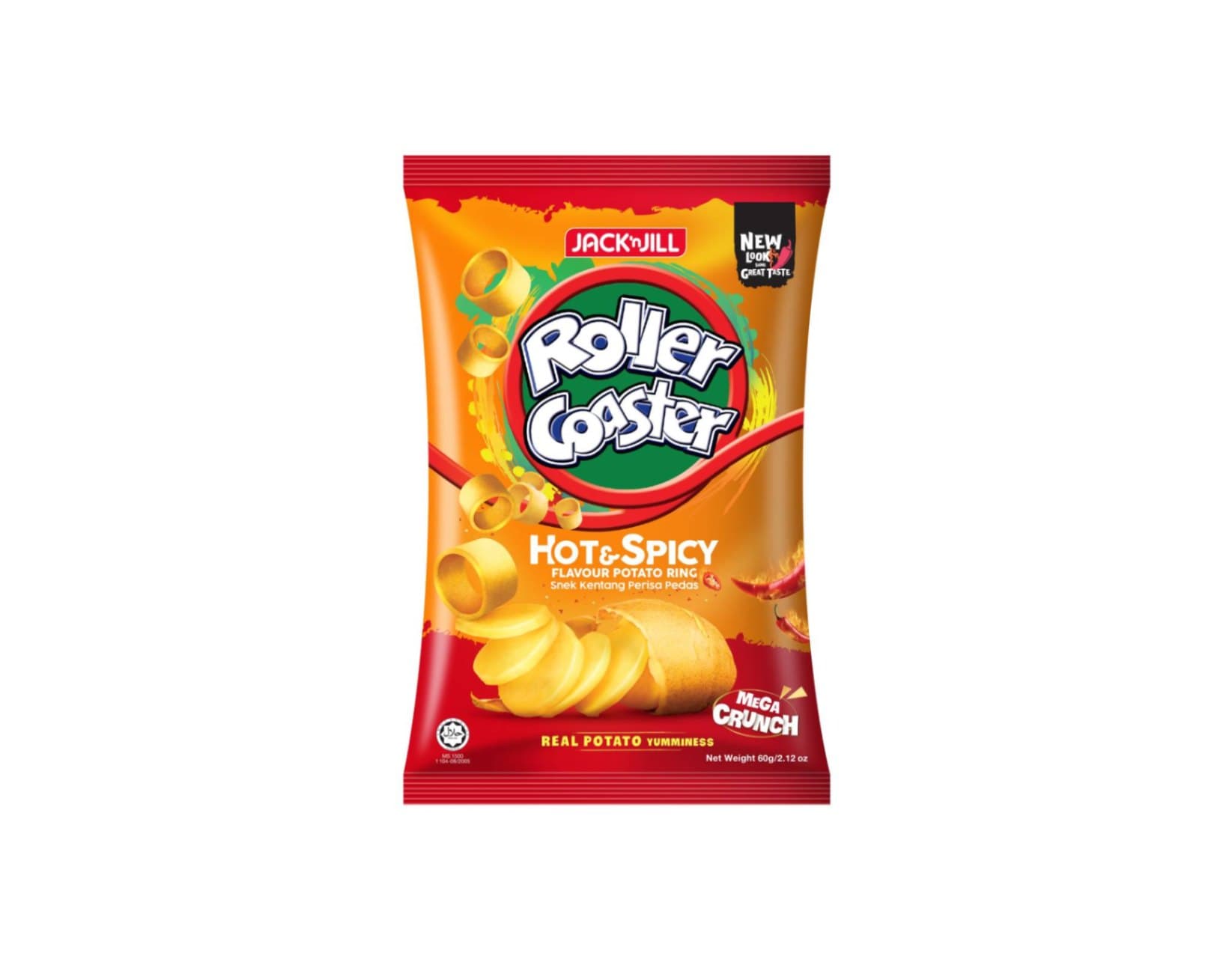 Jack'n Jill Roller Coaster Hot & Spicy Flv. Potato Ring Chips 60g