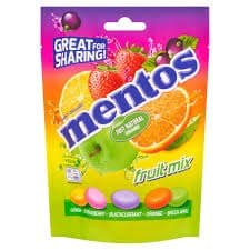 Mentos Just Natural Colours Fruit Mix Pouch 140g